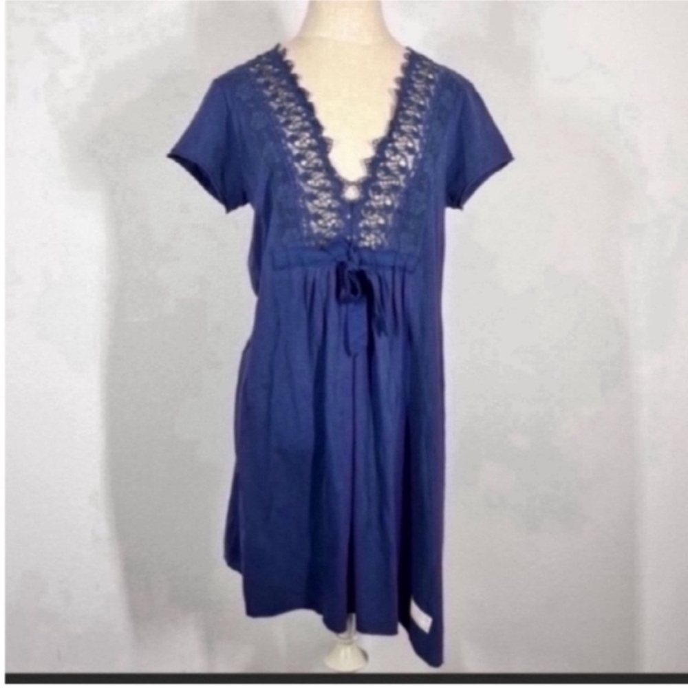 Odd Molly Navy Dress with Lace Accents